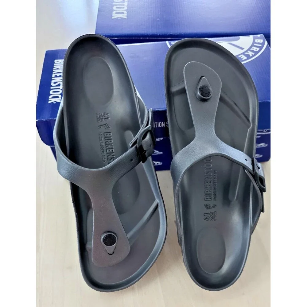 Birkenstock Gizeh Eva Unisex Thong Sandal Metallic Anthracite  Size US 10 M8 NEW